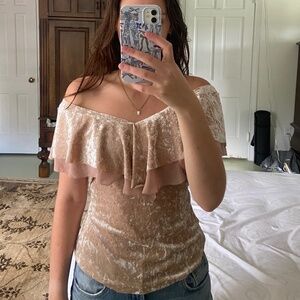 Velvet off the shoulder top